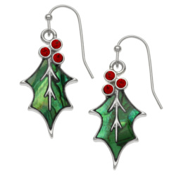 green,holly,earrings