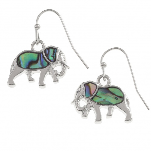 elephants,earrings,paua,abalone