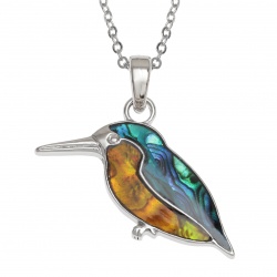 kingfisher,pendant,necklace,paua