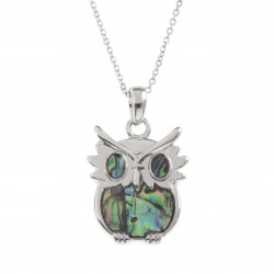 owl,necklace,paua-shell