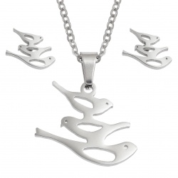 swallows,earrings,necklace
