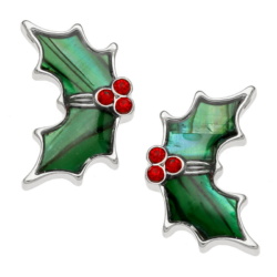 stud, earrings,holly,paua-shell