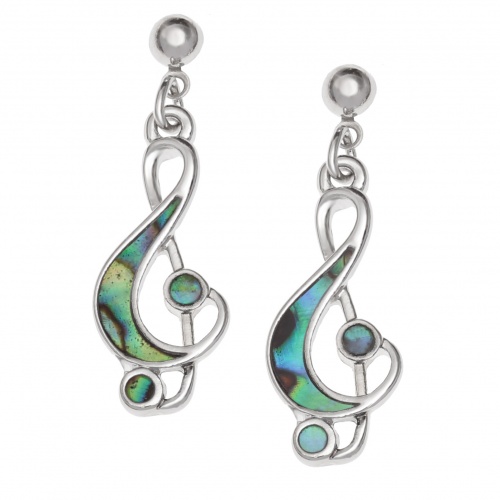 earrings,musical-note,paua-shell