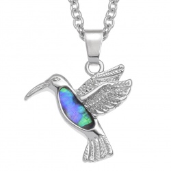 hummingbird,paua-shell,necklace,pendant