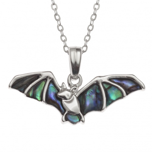 Bat,necklace,paua-shell,pendant