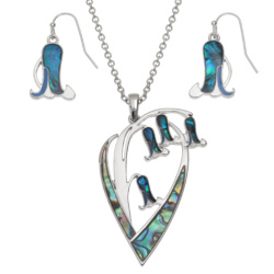 Bluebells, earrings, necklace