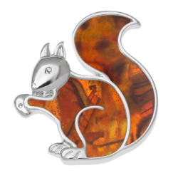 squirrel,pin-badge,paua