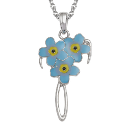 necklace,pendant,forget-me-not,flower,jewellery,enamel