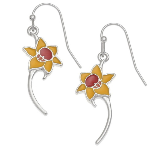 daffodil,earrings,yellow,flowers