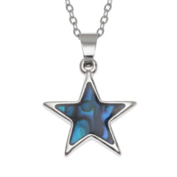 star,blue,necklace,pendant,paua-shell