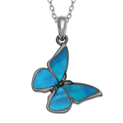 butterfly,necklace,pendant,blue,hematite
