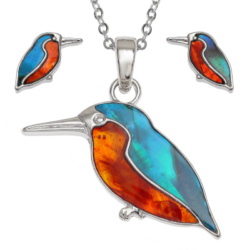 kingfisher,earrings,necklace,jewellery-set,paua-shell,stud-earrings