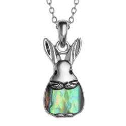 rabbit,pendant,necklace,paua-shell