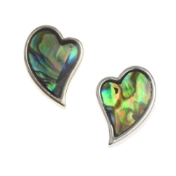 paua,earrings,shell,studs,heart
