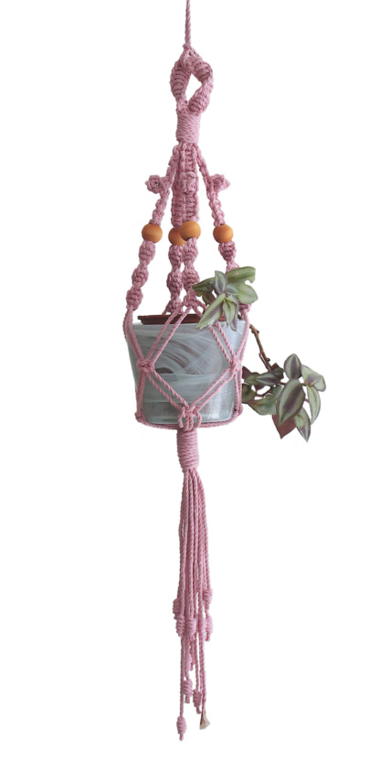 Macrame, planthanger, handcrafted, pink