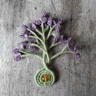 tree-of-life,macrame,lilac,green,handmade