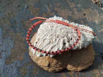 macrame,bracelet,pink,coral,salmon,orange